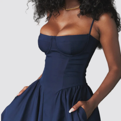 Robe corset bleu