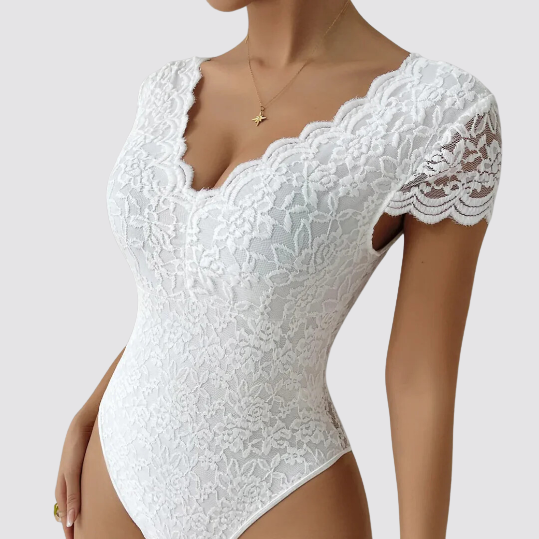 Body blanc dentelle femme