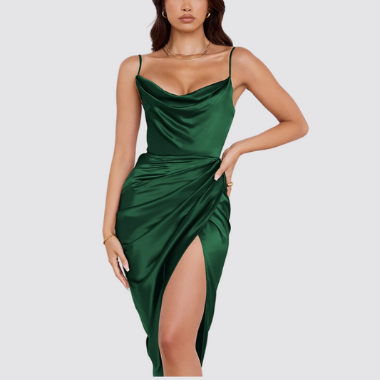 Robe corset vert